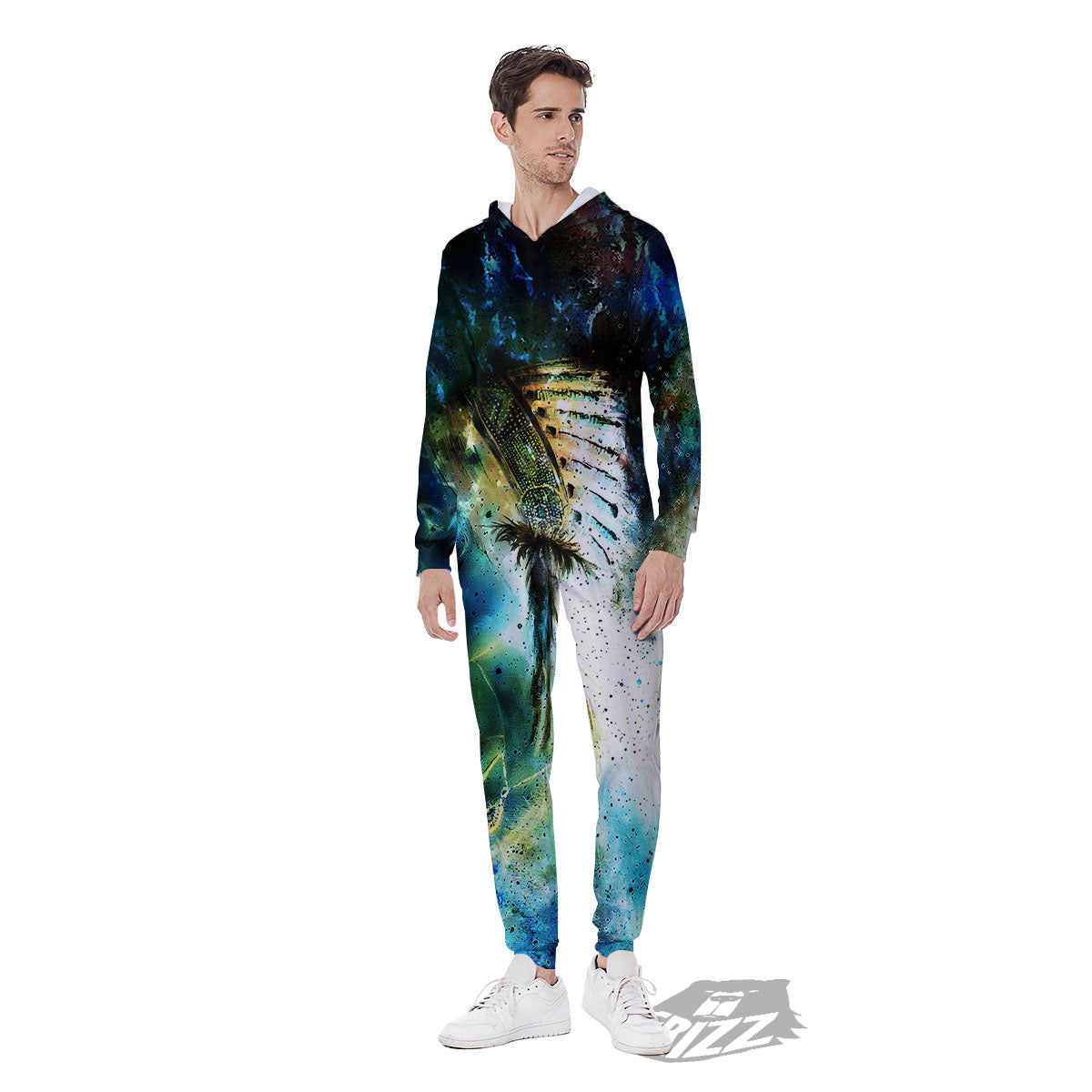 Indian Woman Galaxy Native Men's Jumpsuit-grizzshop