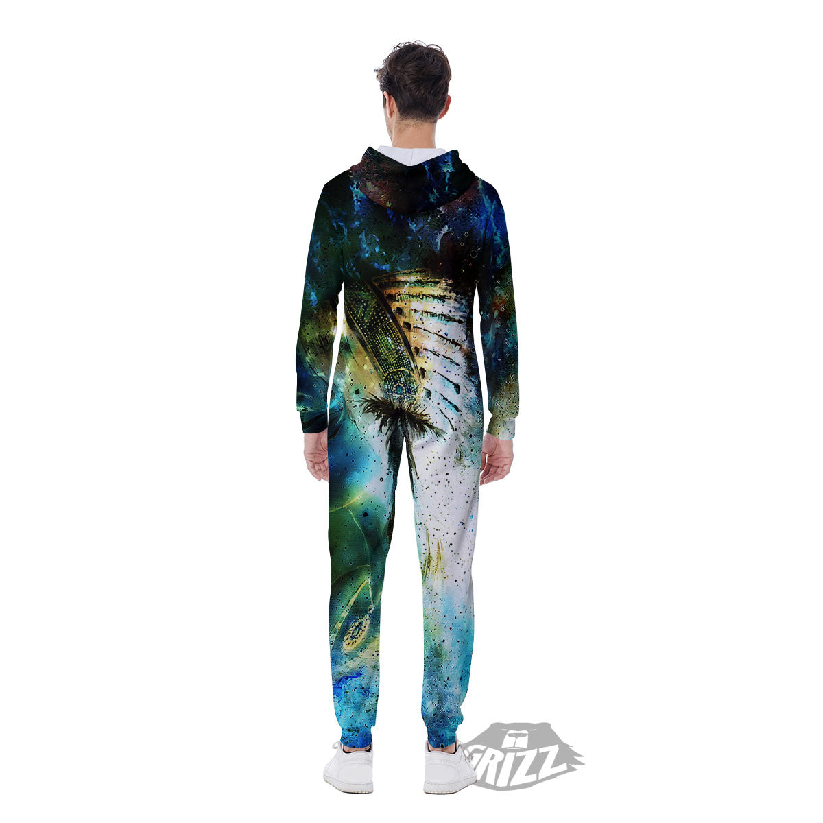 Indian Woman Galaxy Native Men's Jumpsuit-grizzshop