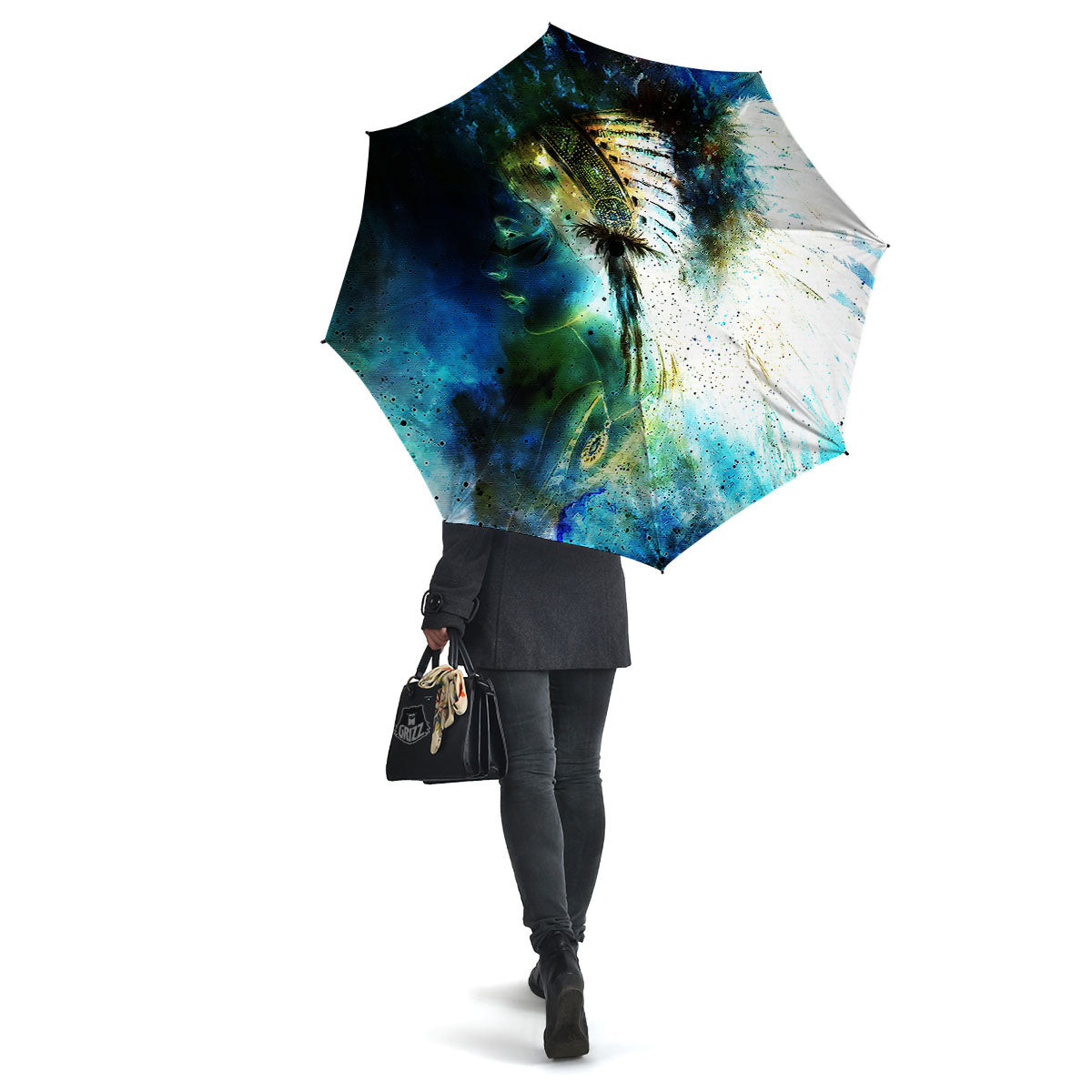 Indian Woman Galaxy Native Umbrella-grizzshop