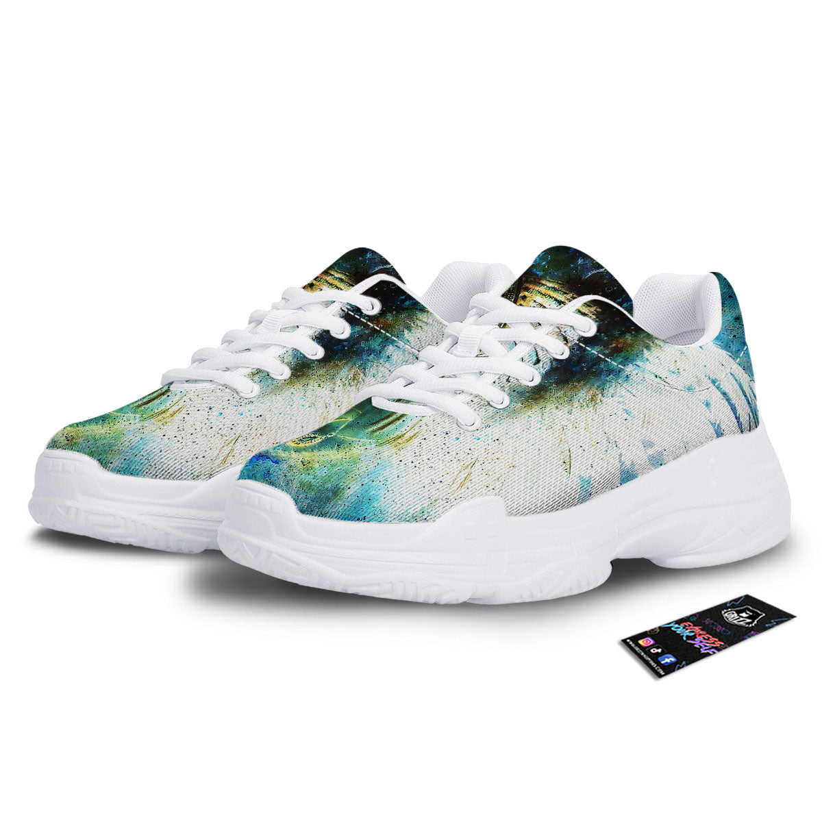 Indian Woman Galaxy Native White Chunky Shoes-grizzshop