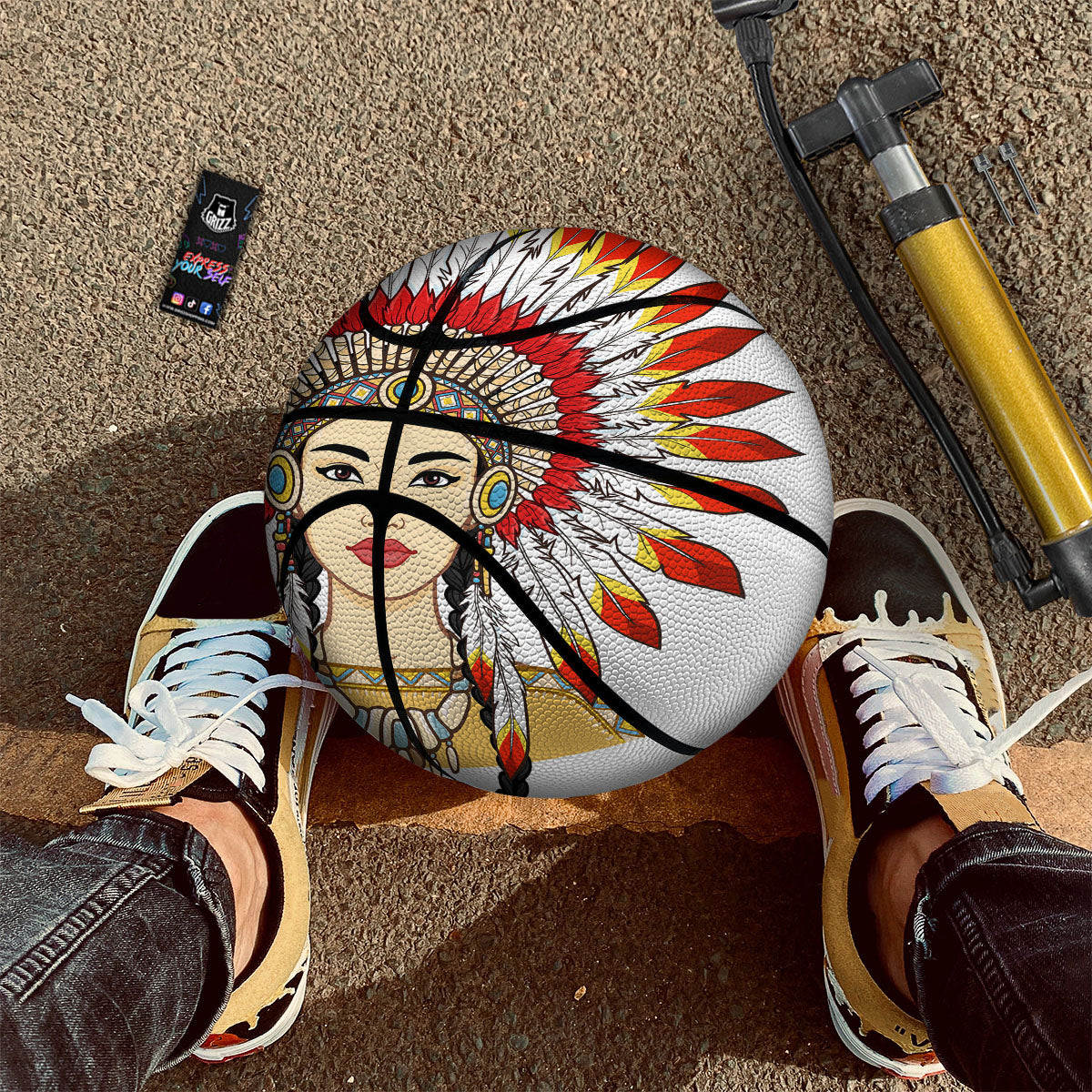 Indian Girl Native American Print Basketball
