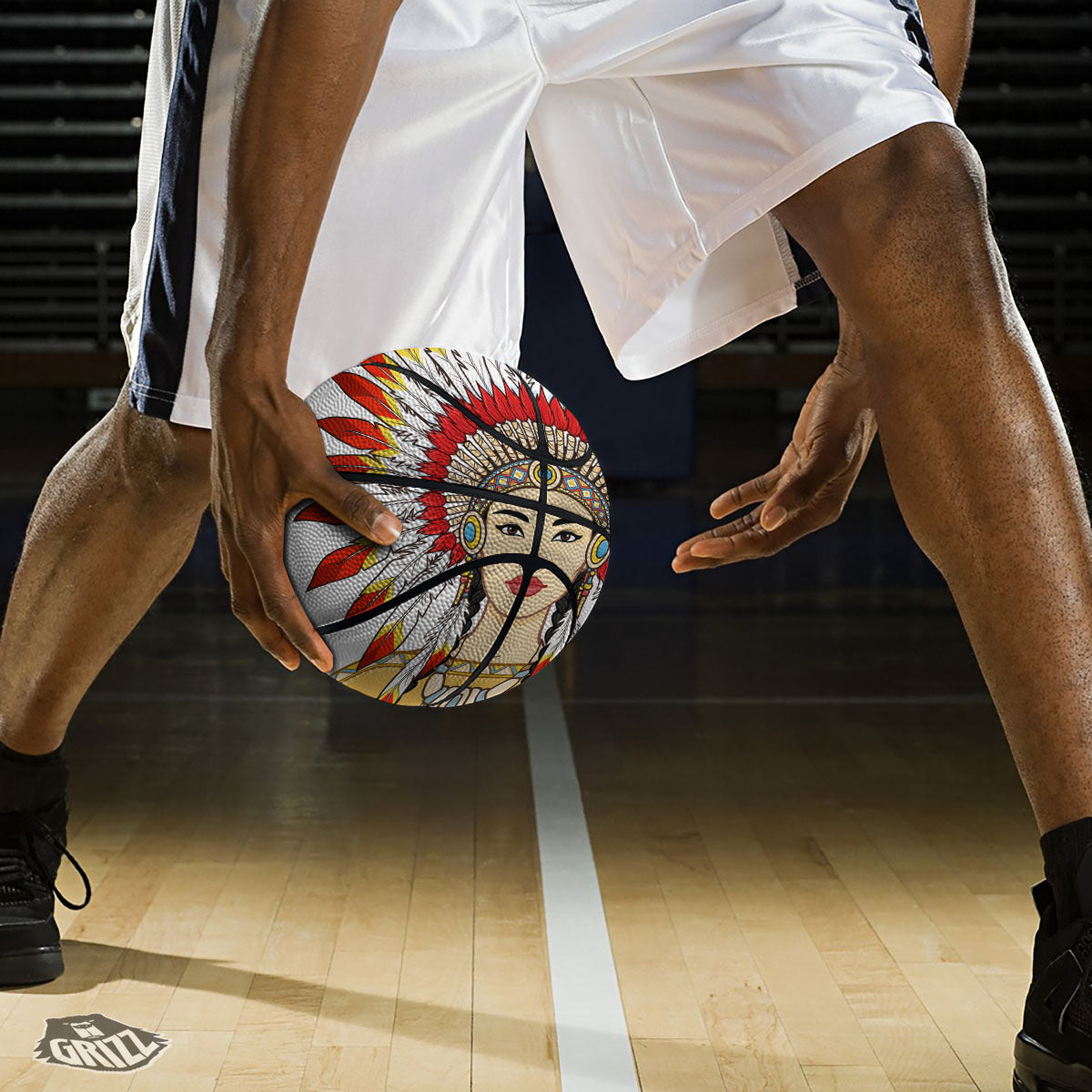 Indian Girl Native American Print Basketball