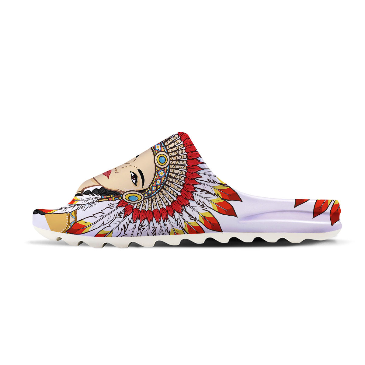 Indian Girl Native American Print Sandals-grizzshop