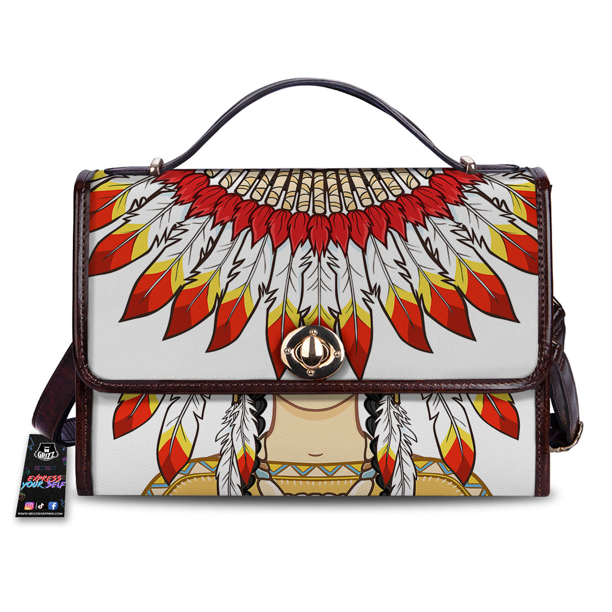 Indian Girl Native American Print Women's Satchel Bag