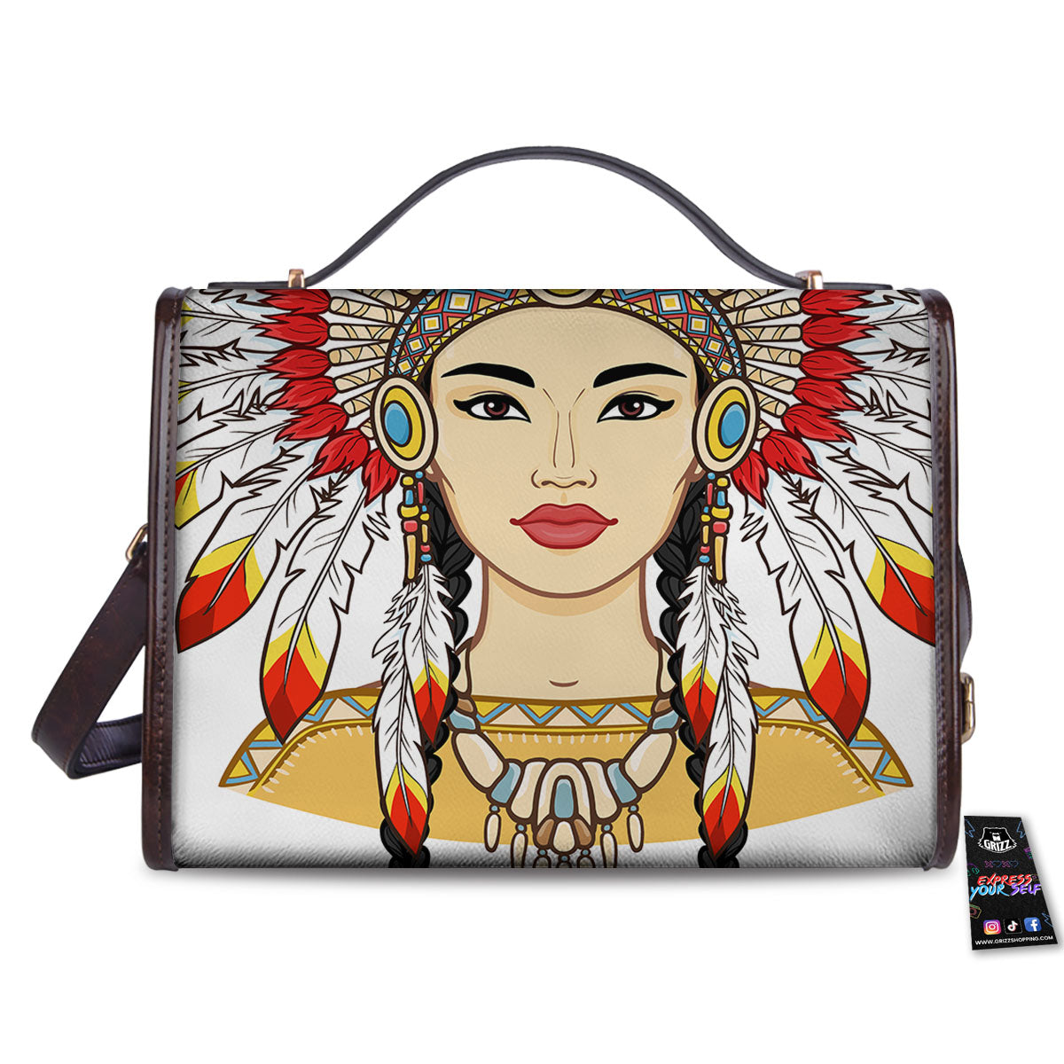 Indian Girl Native American Print Women's Satchel Bag