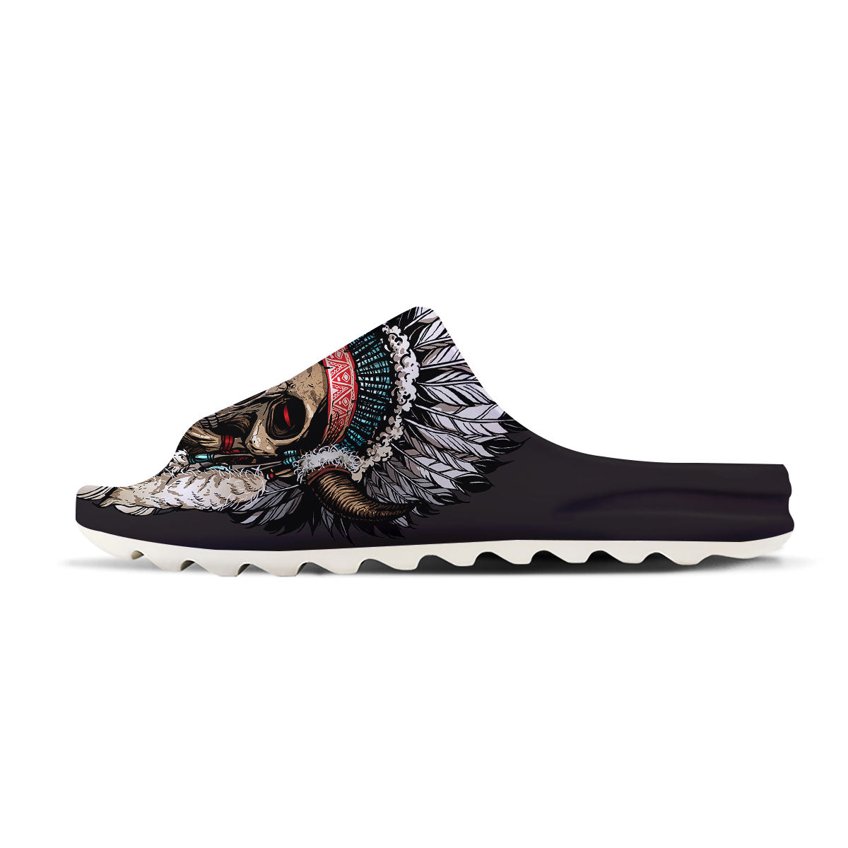 Indian Skull Native American Print Sandals-grizzshop