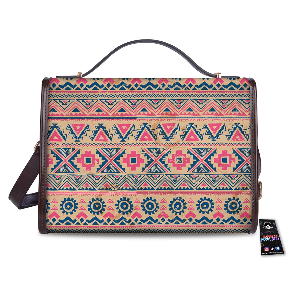 Indian Tribal Native Print Pattern Women's Satchel Bag