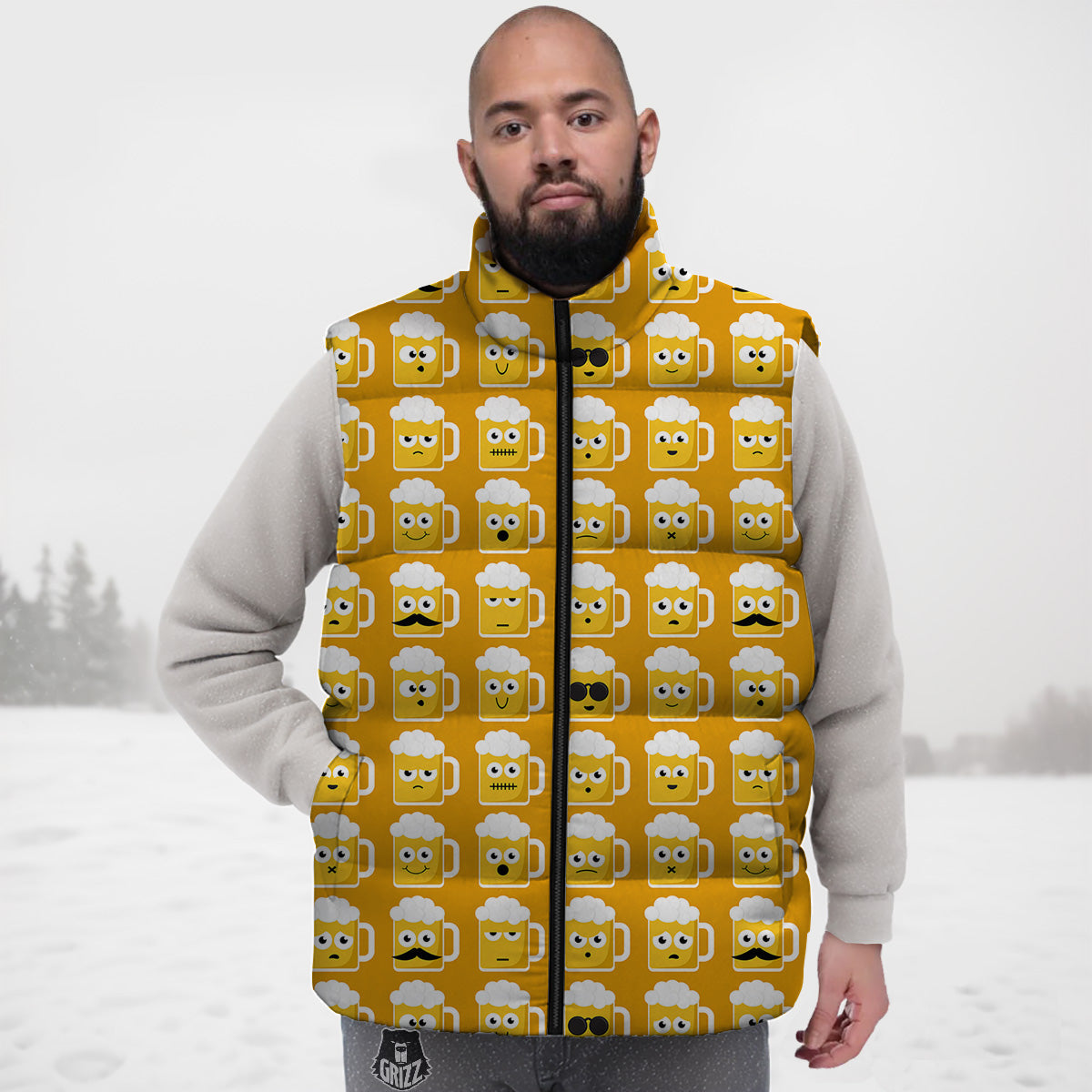 Indians Navajo Aztec Tribal Native  American  Print Down Vest