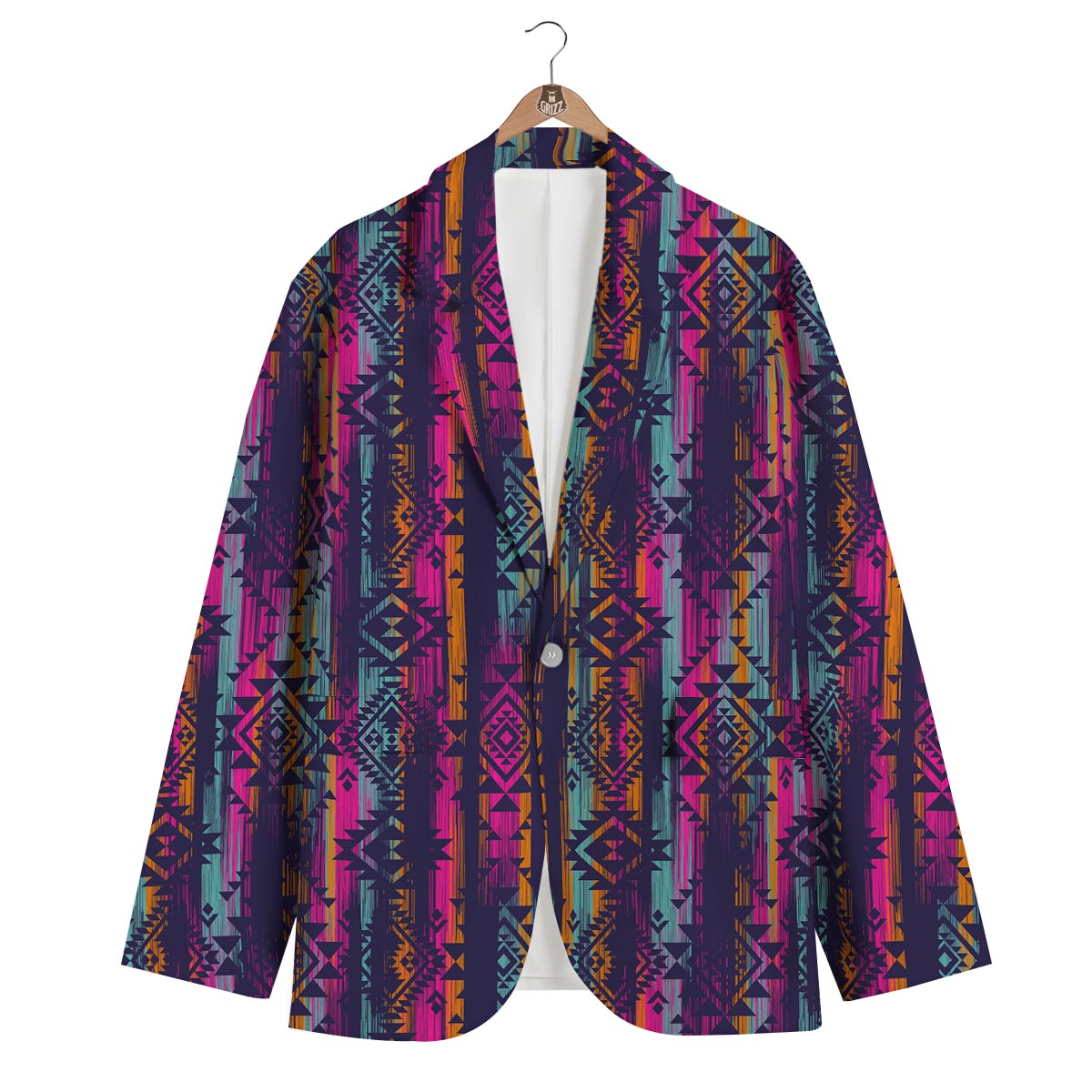 Indians Navajo Aztec Tribal Native American Print Men's Blazer-grizzshop