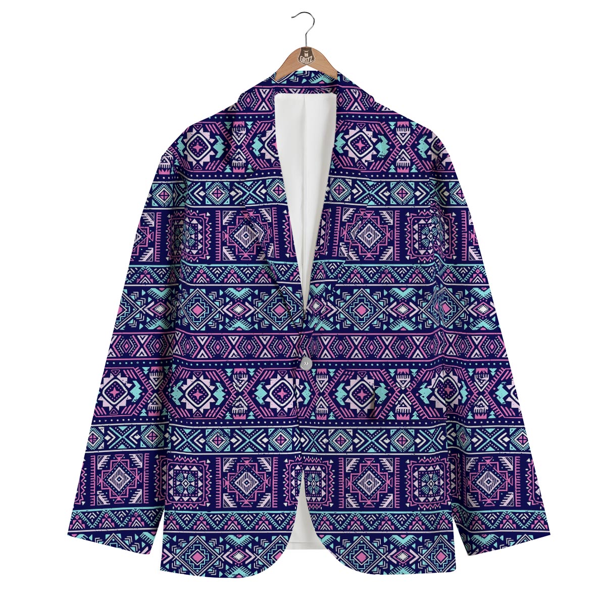 Indians Tribal Native Navajo American Aztec Print Men's Blazer-grizzshop