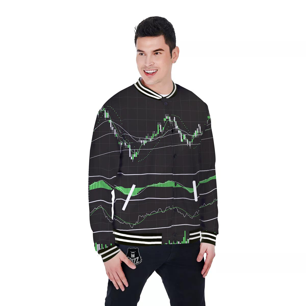 Indicators And Stock Candlestick Print Baseball Jacket-grizzshop