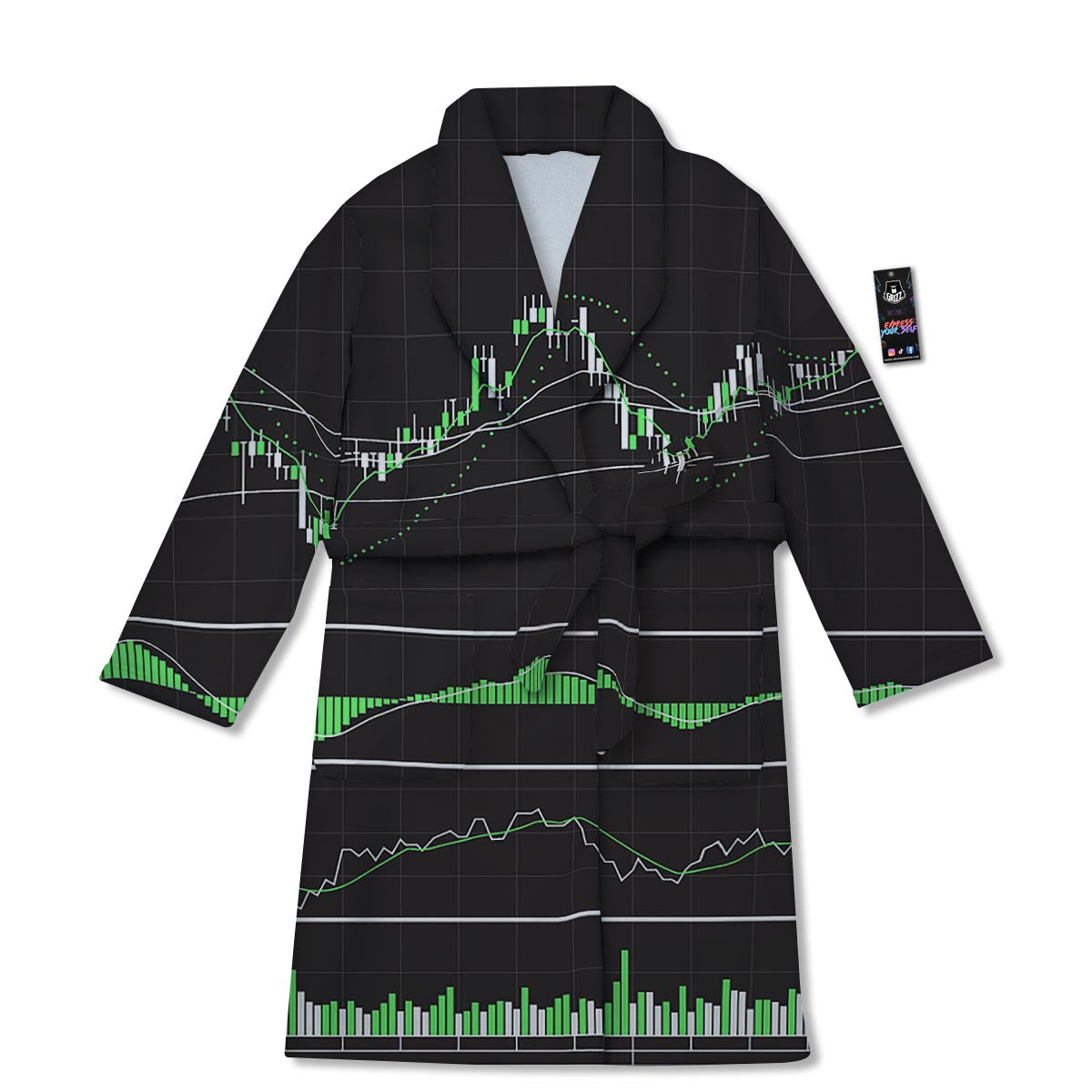 Indicators And Stock Candlestick Print Bathrobe-grizzshop
