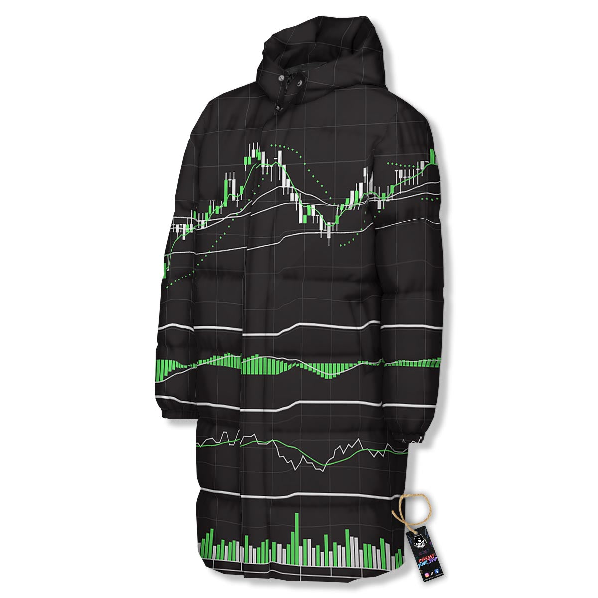 Indicators And Stock Candlestick Print Long Down Jacket-grizzshop