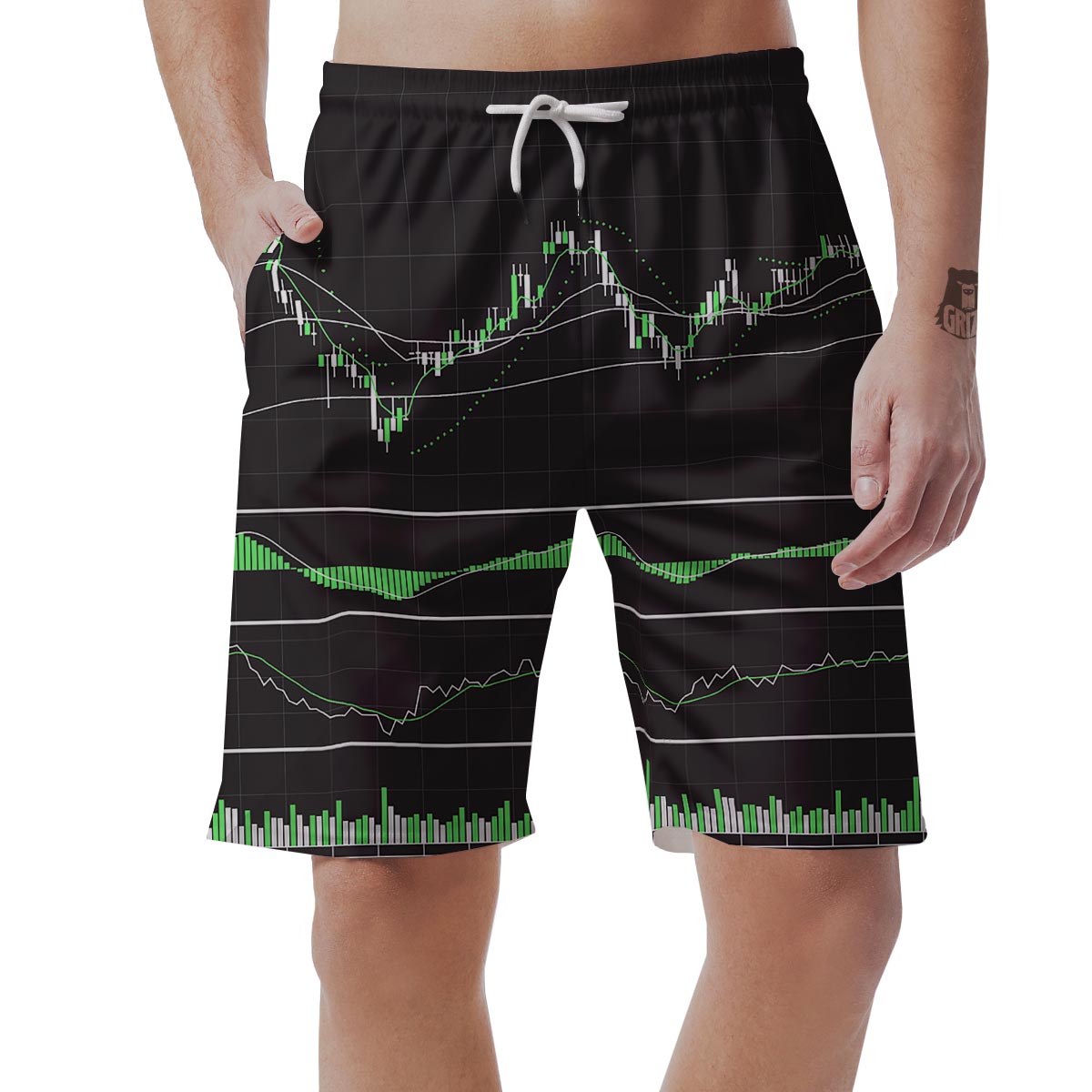 Indicators And Stock Candlestick Print Men's Shorts-grizzshop