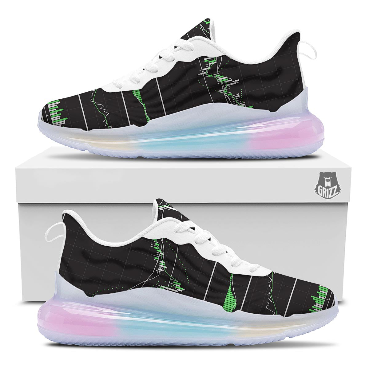 Indicators And Stock Candlestick Print Running Sneakers-grizzshop