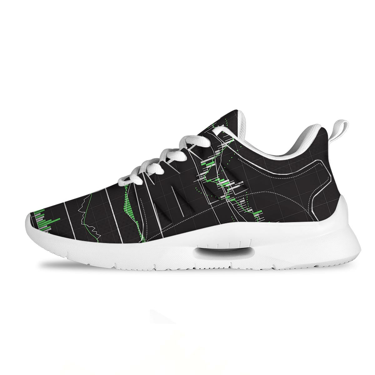 Indicators And Stock Candlestick Print Tennis Shoes-grizzshop