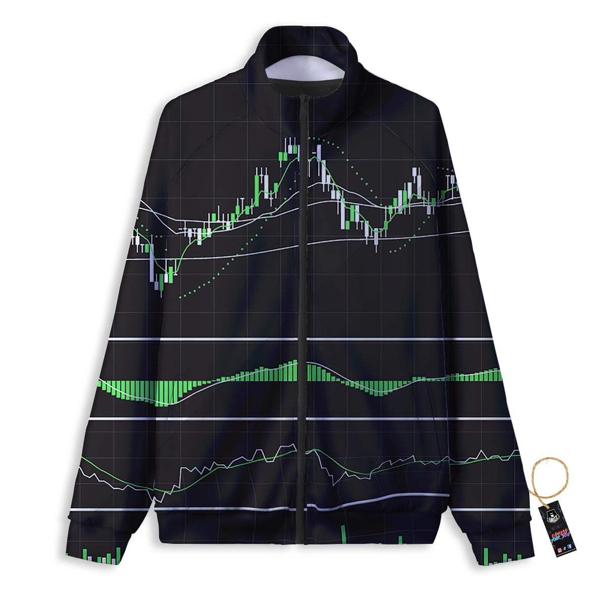 Indicators And Stock Candlestick Print Track Jacket-grizzshop