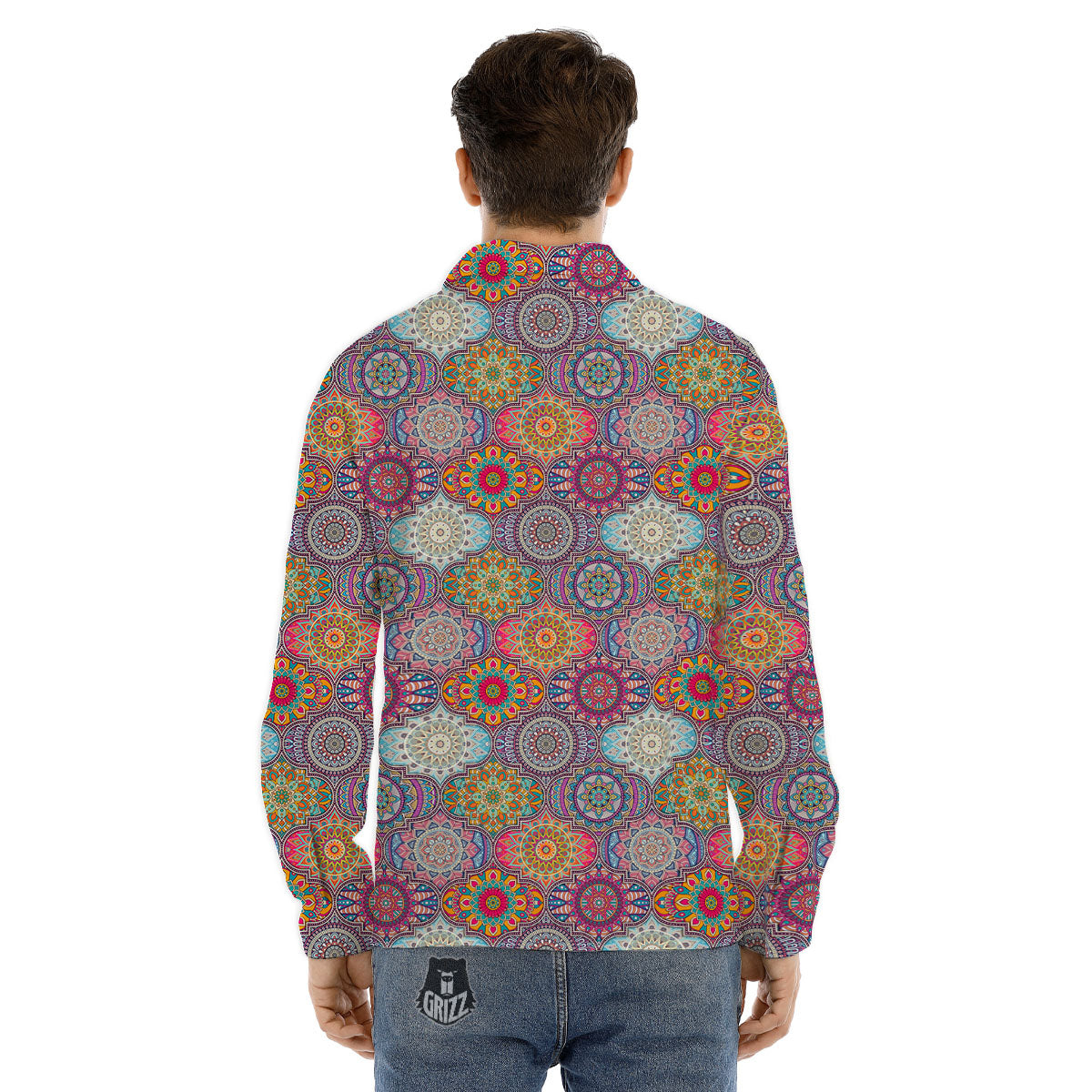 Indigenous Aboriginal Print Pattern Men's Dress Shirts-grizzshop