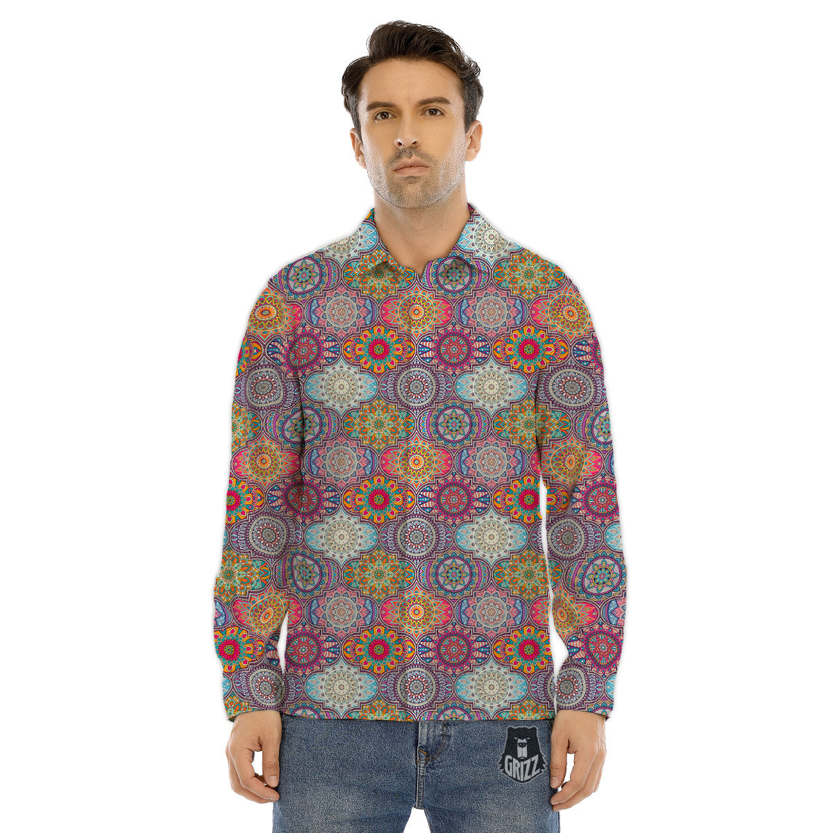 Indigenous Aboriginal Print Pattern Men's Dress Shirts-grizzshop
