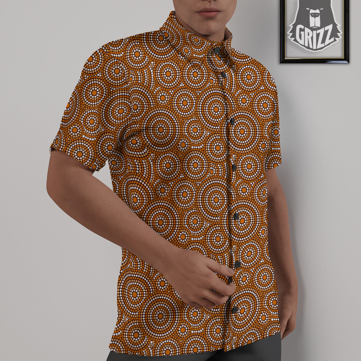 Indigenous Aboriginal Print Pattern Untucked Shirts-grizzshop