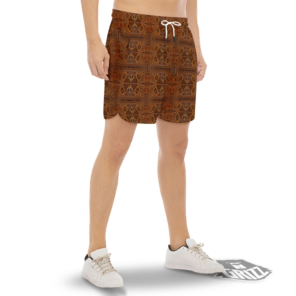 Indigenous Australian Aboriginal Print Men's Gym Shorts-grizzshop