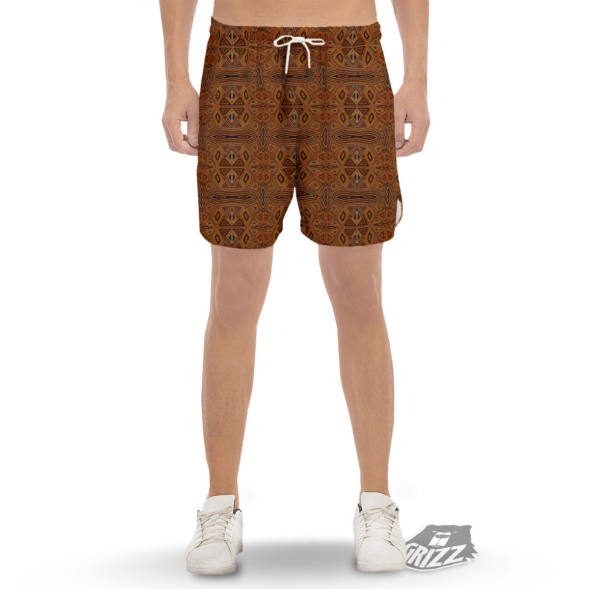 Indigenous Australian Aboriginal Print Men's Gym Shorts-grizzshop