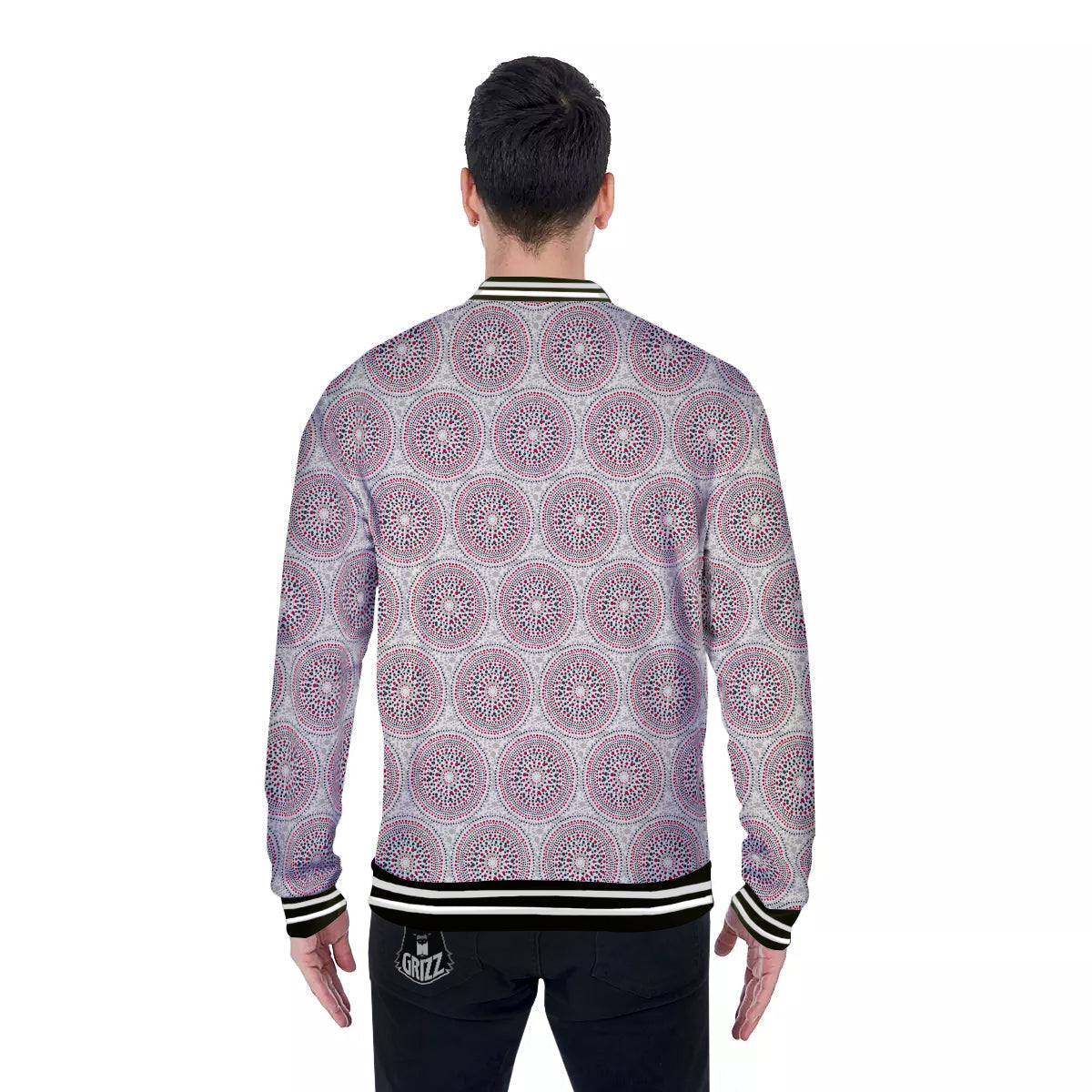 Indigenous Dot Aboriginal Print Pattern Baseball Jacket-grizzshop