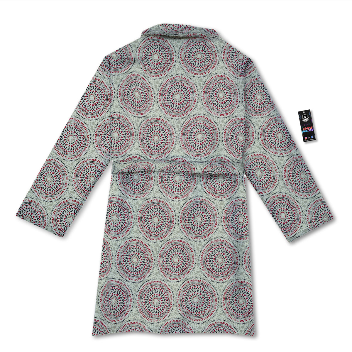 Indigenous Dot Aboriginal Print Pattern Bathrobe-grizzshop