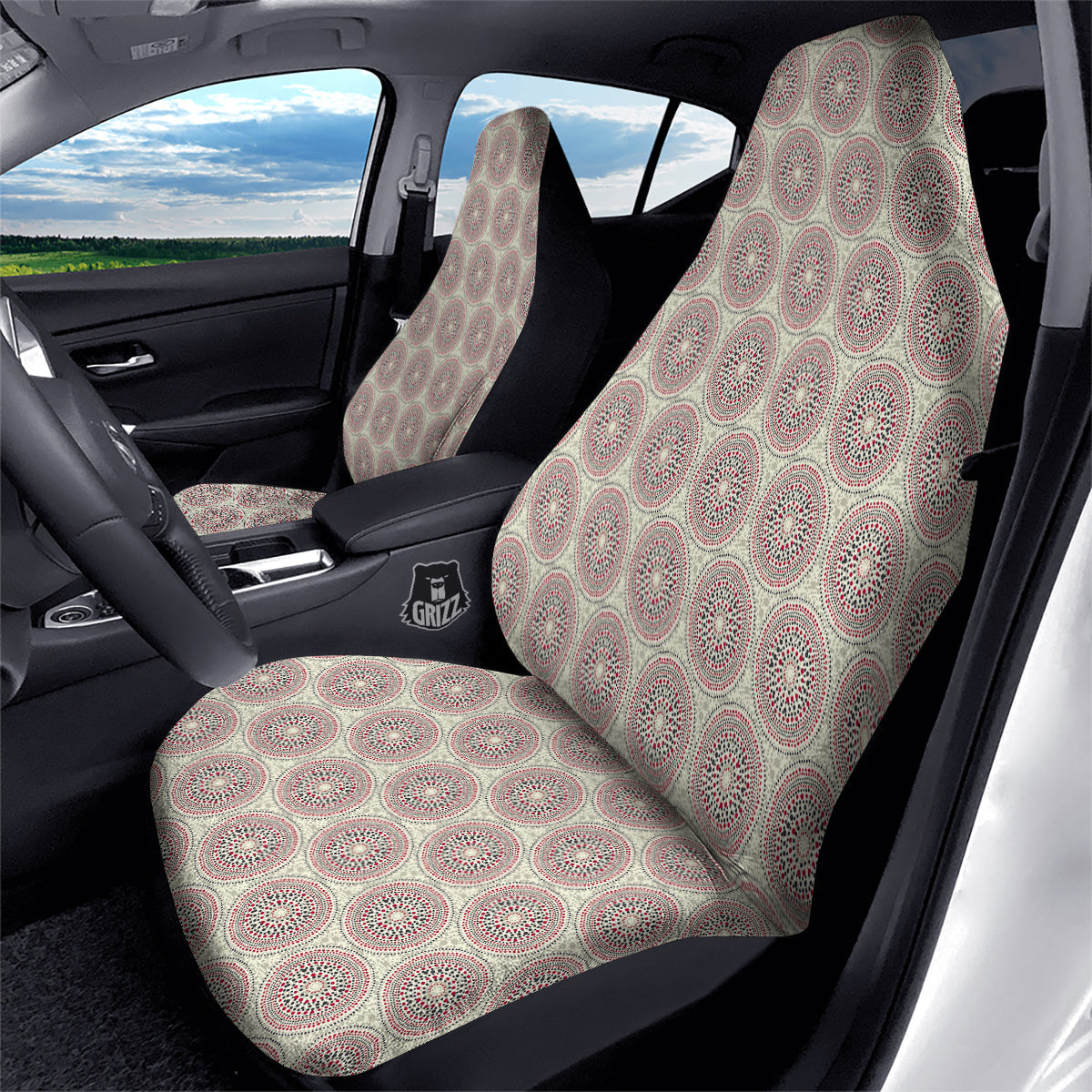 Indigenous Dot Aboriginal Print Pattern Car Seat Covers-grizzshop