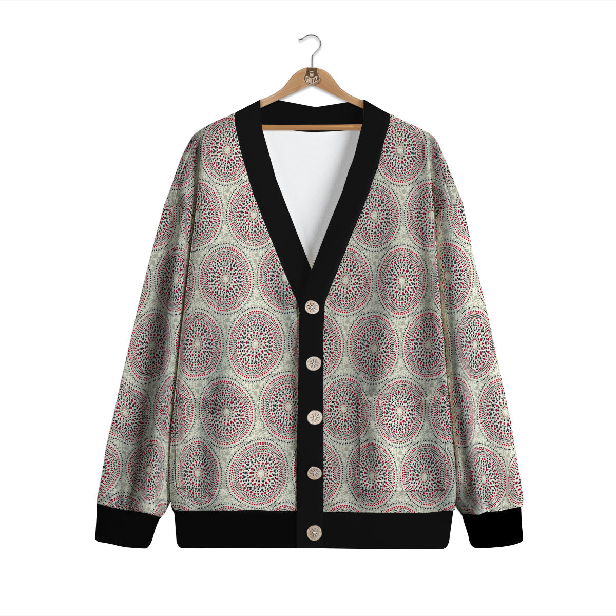 Indigenous Dot Aboriginal Print Pattern Cardigan-grizzshop