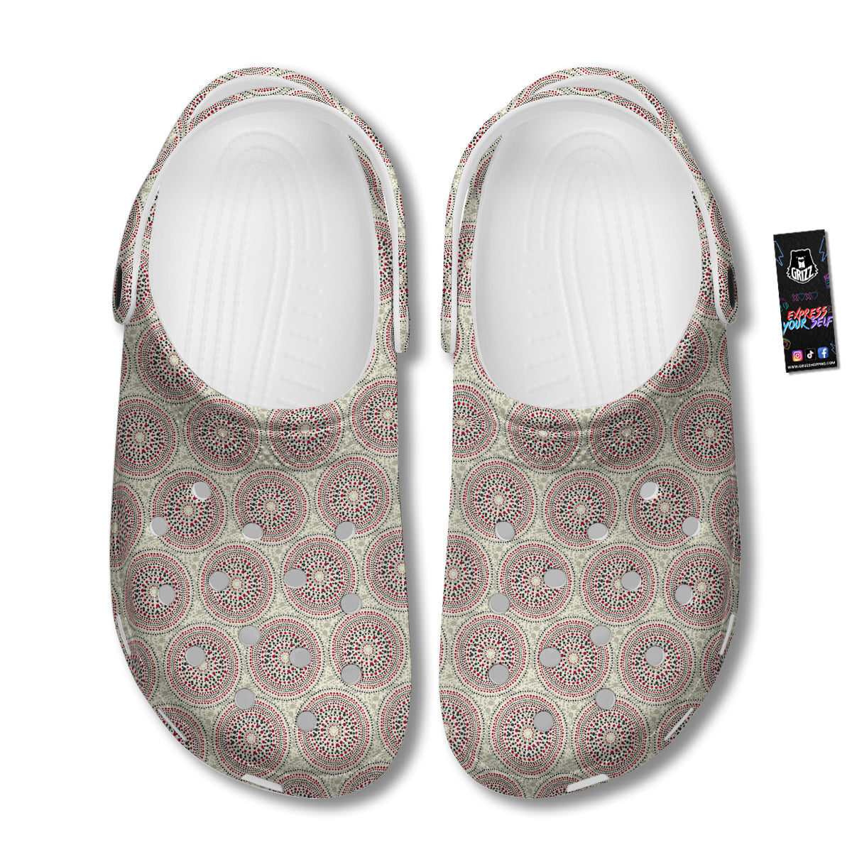 Indigenous Dot Aboriginal Print Pattern Clog-grizzshop