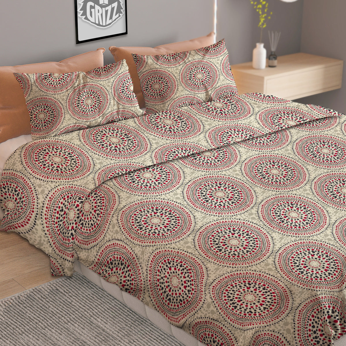 Indigenous Dot Aboriginal Print Pattern Duvet Cover Bedding Set