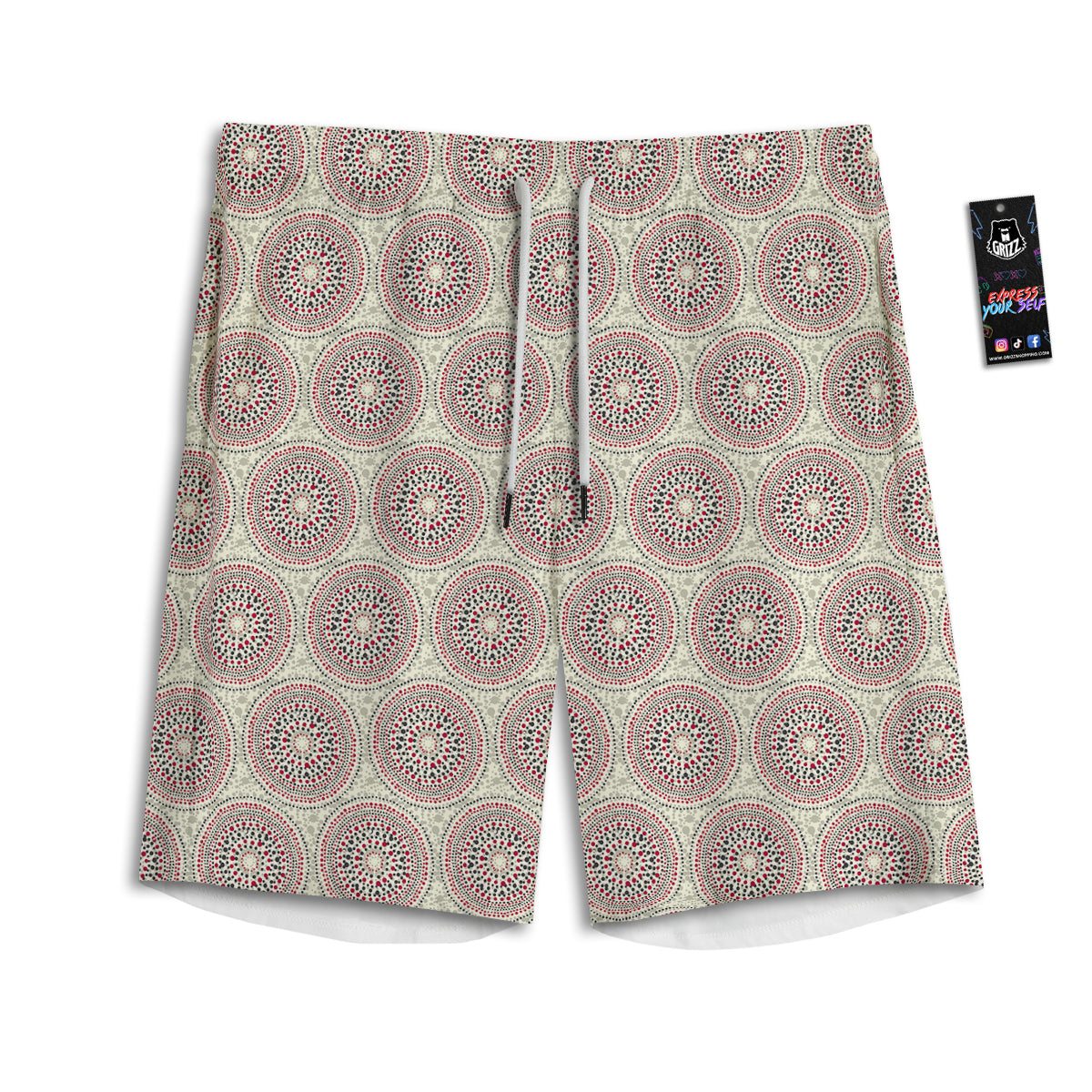 Indigenous Dot Aboriginal Print Pattern Men's Athletic Shorts