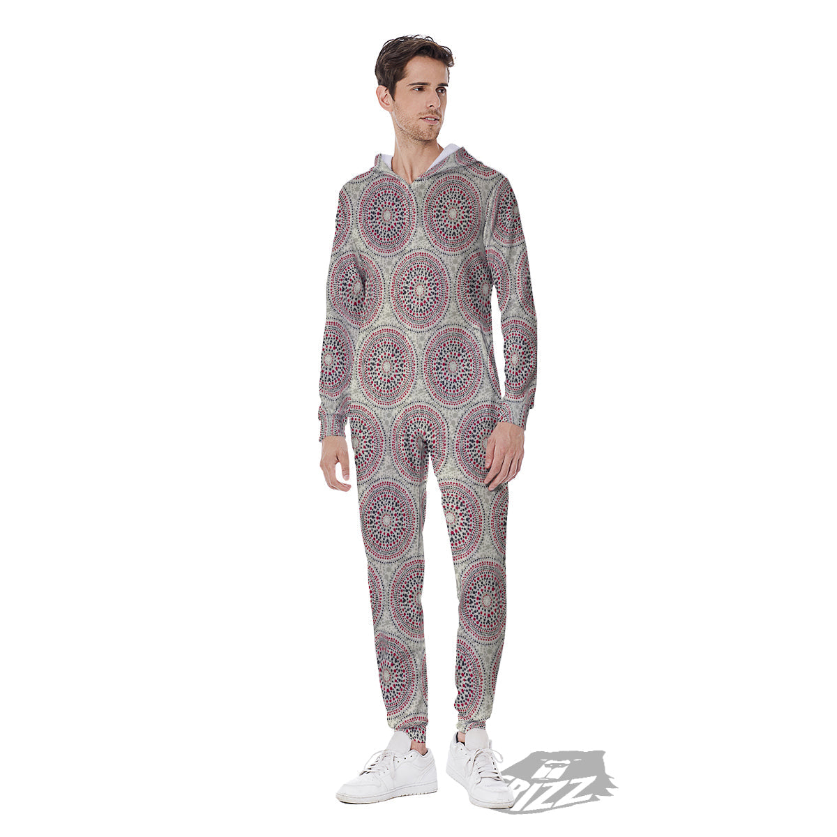 Indigenous Dot Aboriginal Print Pattern Men's Jumpsuit-grizzshop