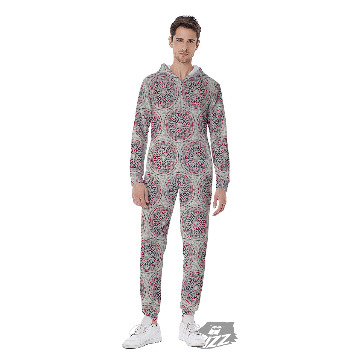 Indigenous Dot Aboriginal Print Pattern Men's Jumpsuit-grizzshop