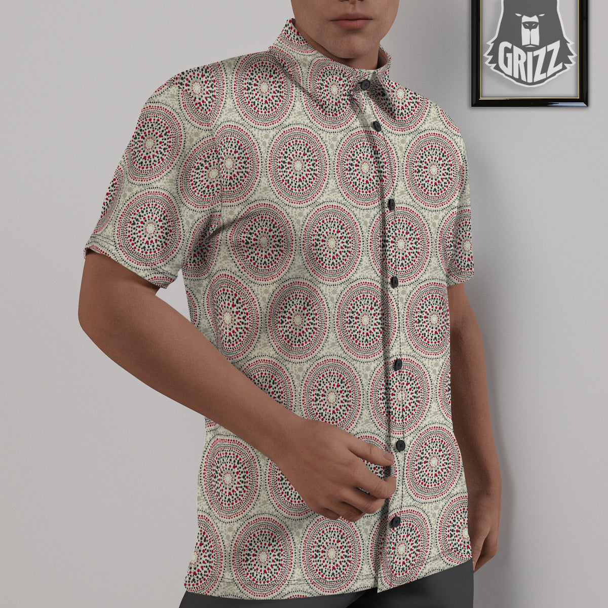 Indigenous Dot Aboriginal Print Pattern Untucked Shirts-grizzshop