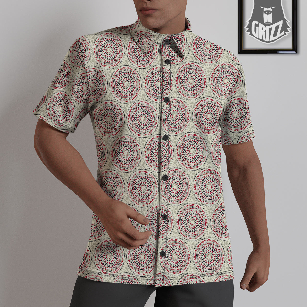 Indigenous Dot Aboriginal Print Pattern Untucked Shirts-grizzshop
