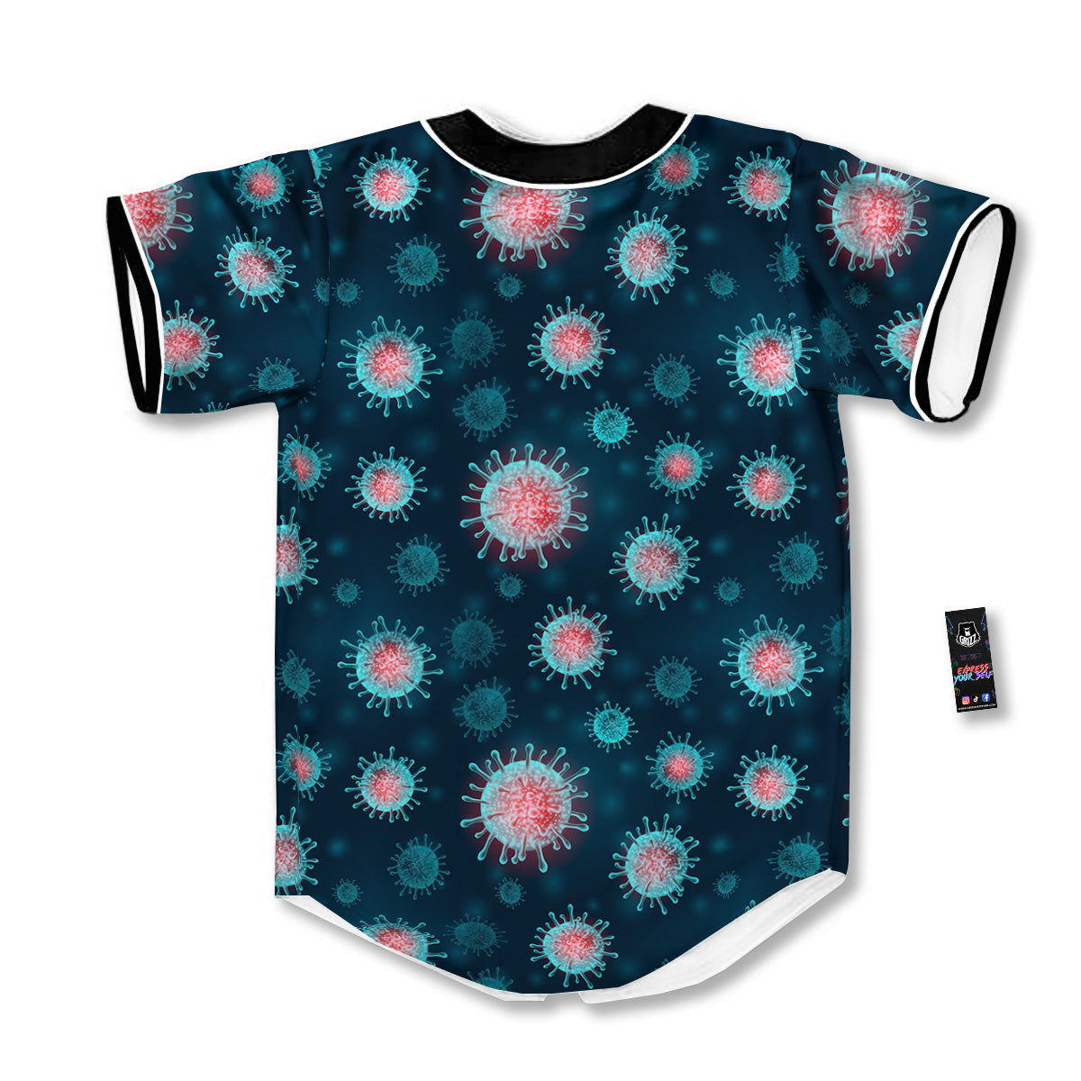 Infection Virus Print Pattern Baseball Jersey-grizzshop