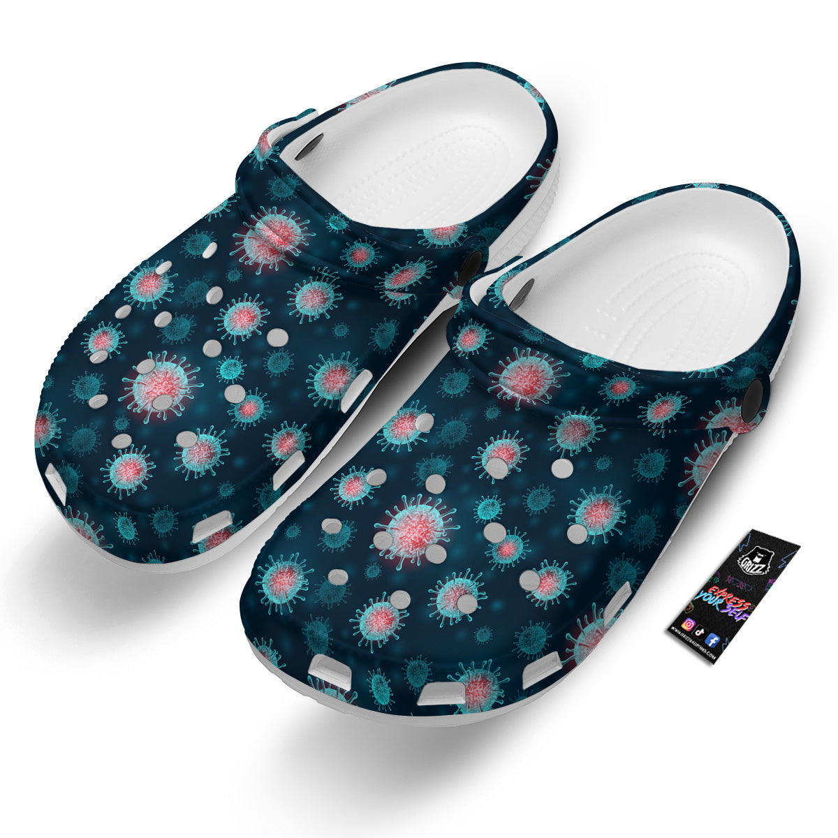 Infection Virus Print Pattern Clog-grizzshop