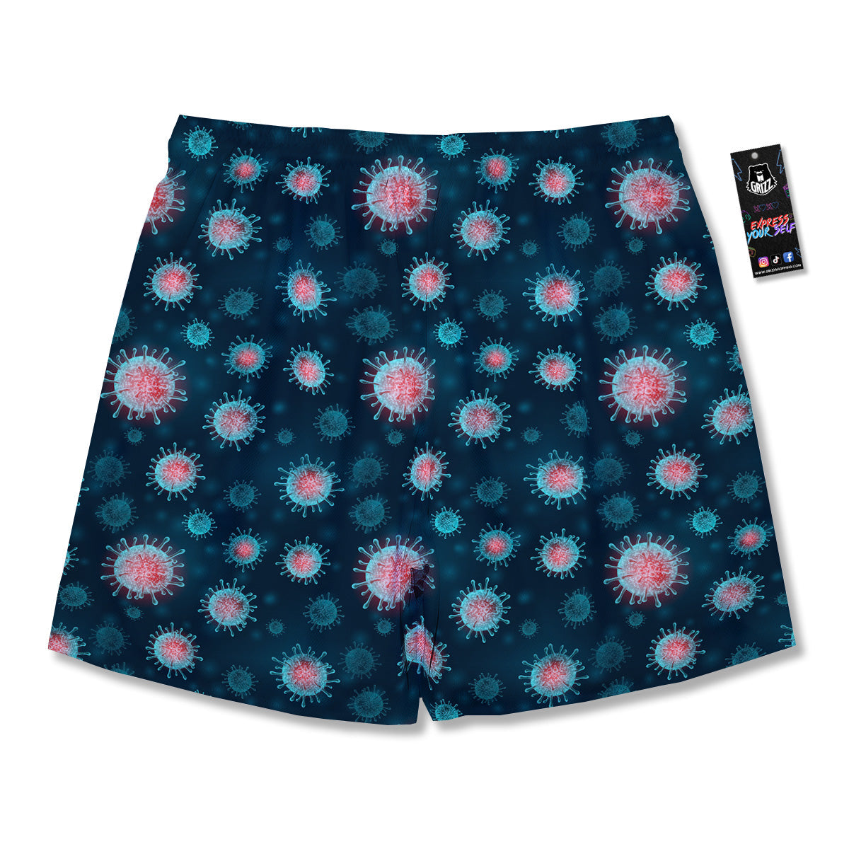 Infection Virus Print Pattern Men's Running Shorts-grizzshop
