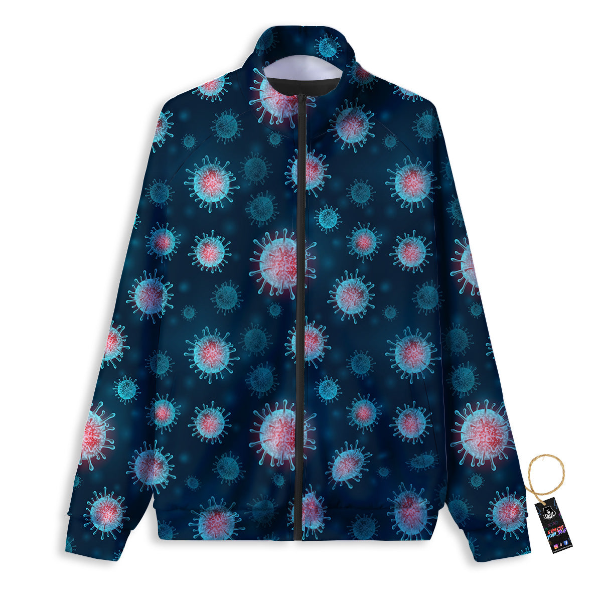 Infection Virus Print Pattern Track Jacket-grizzshop