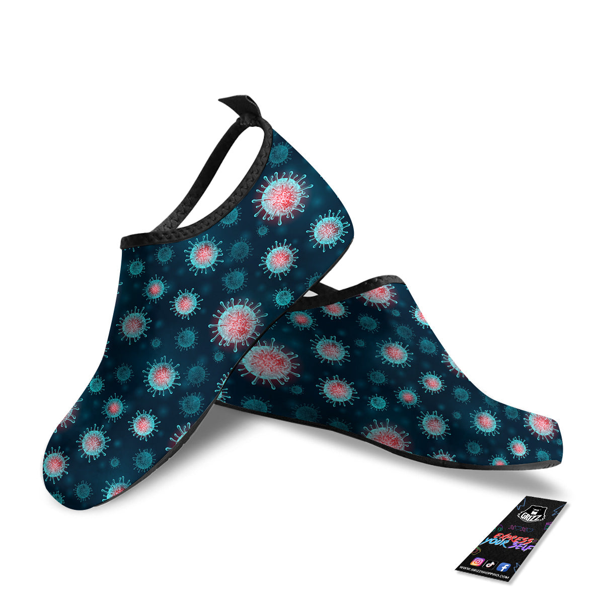 Infection Virus Print Pattern Water Shoes-grizzshop