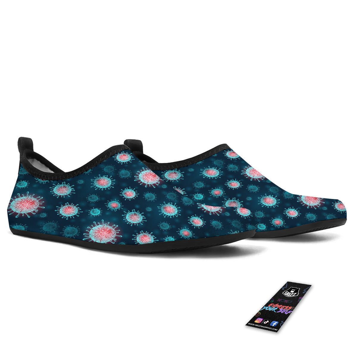 Infection Virus Print Pattern Water Shoes-grizzshop