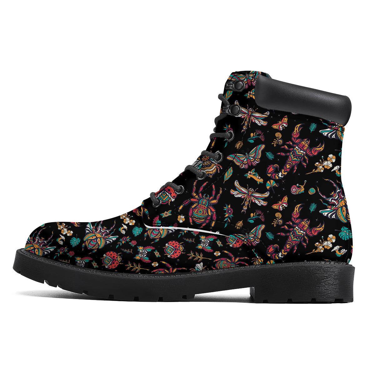 Insect Old School Tattoo Print Pattern Boots-grizzshop