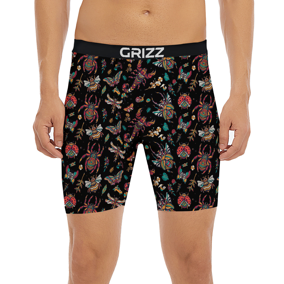 Insect Old School Tattoo Print Pattern Boxer Briefs-grizzshop