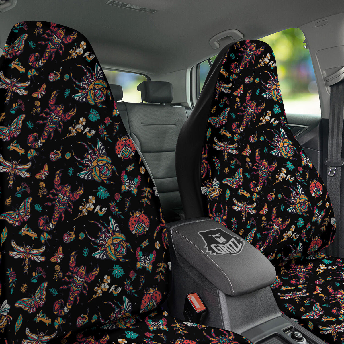 Insect Old School Tattoo Print Pattern Car Seat Covers-grizzshop