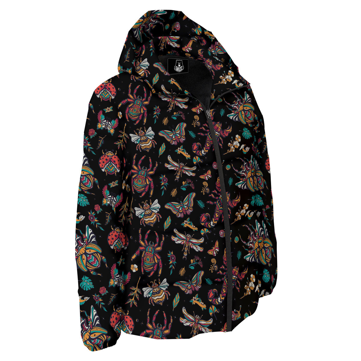 Insect Old School Tattoo Print Pattern Down Jacket-grizzshop