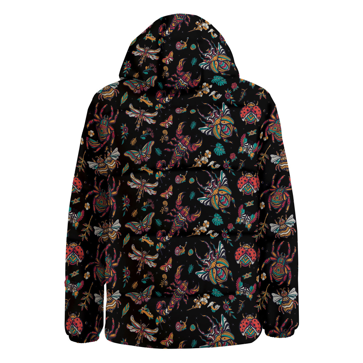 Insect Old School Tattoo Print Pattern Down Jacket-grizzshop