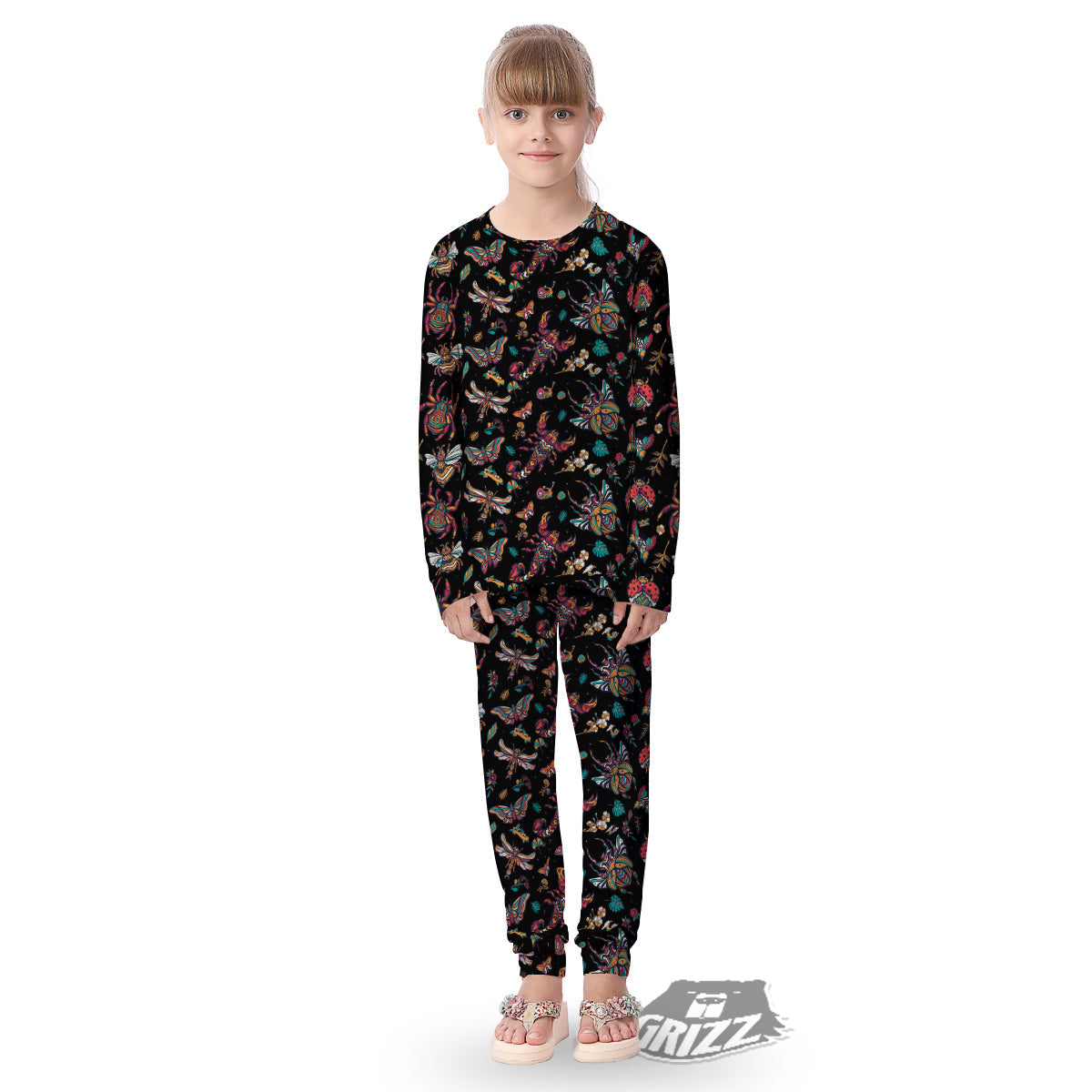 Insect Old School Tattoo Print Pattern Kid's Pajamas-grizzshop