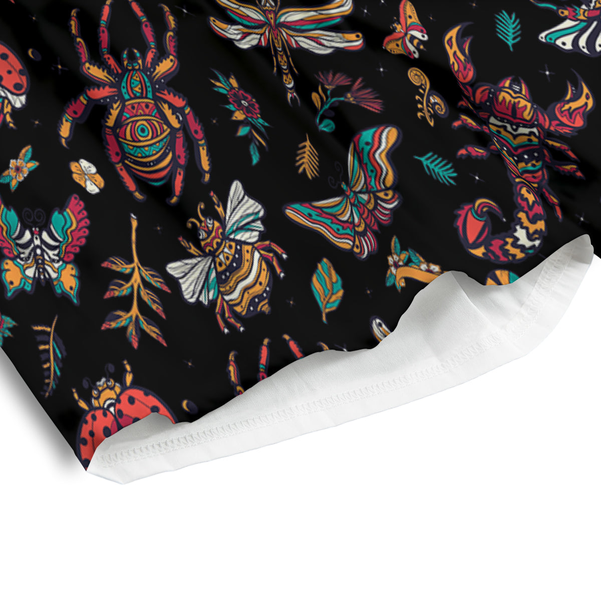 Insect Old School Tattoo Print Pattern Men's Athletic Shorts